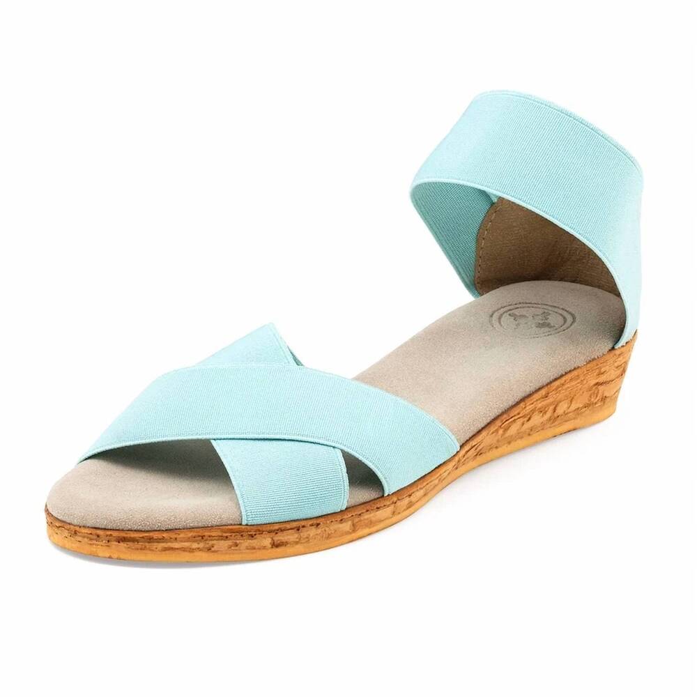 NEW CHARLESTON SHOE CO. women's peachtree espadrille sandal in aqua